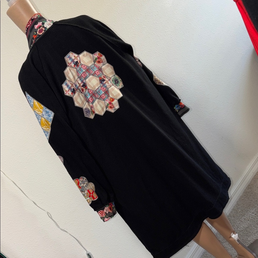 Johnny Was Floral Patchwork Black Jacket - image 12